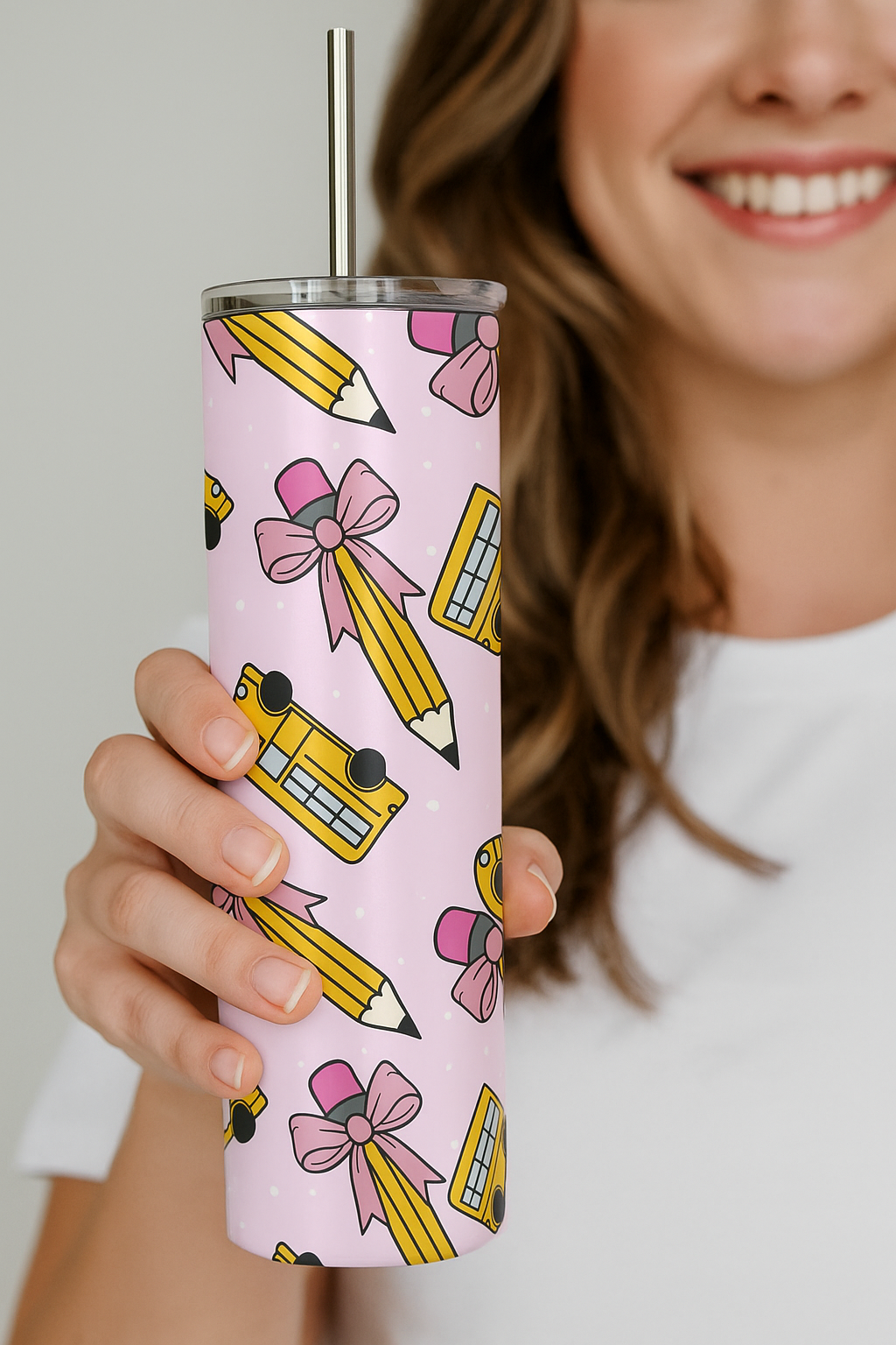 Girly Teacher Tumbler - 20oz stainless steel