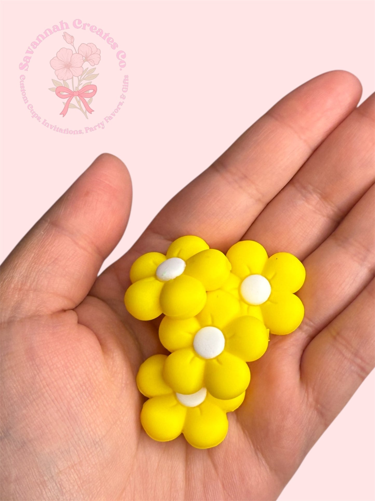 3D Yellow Flower Focal
