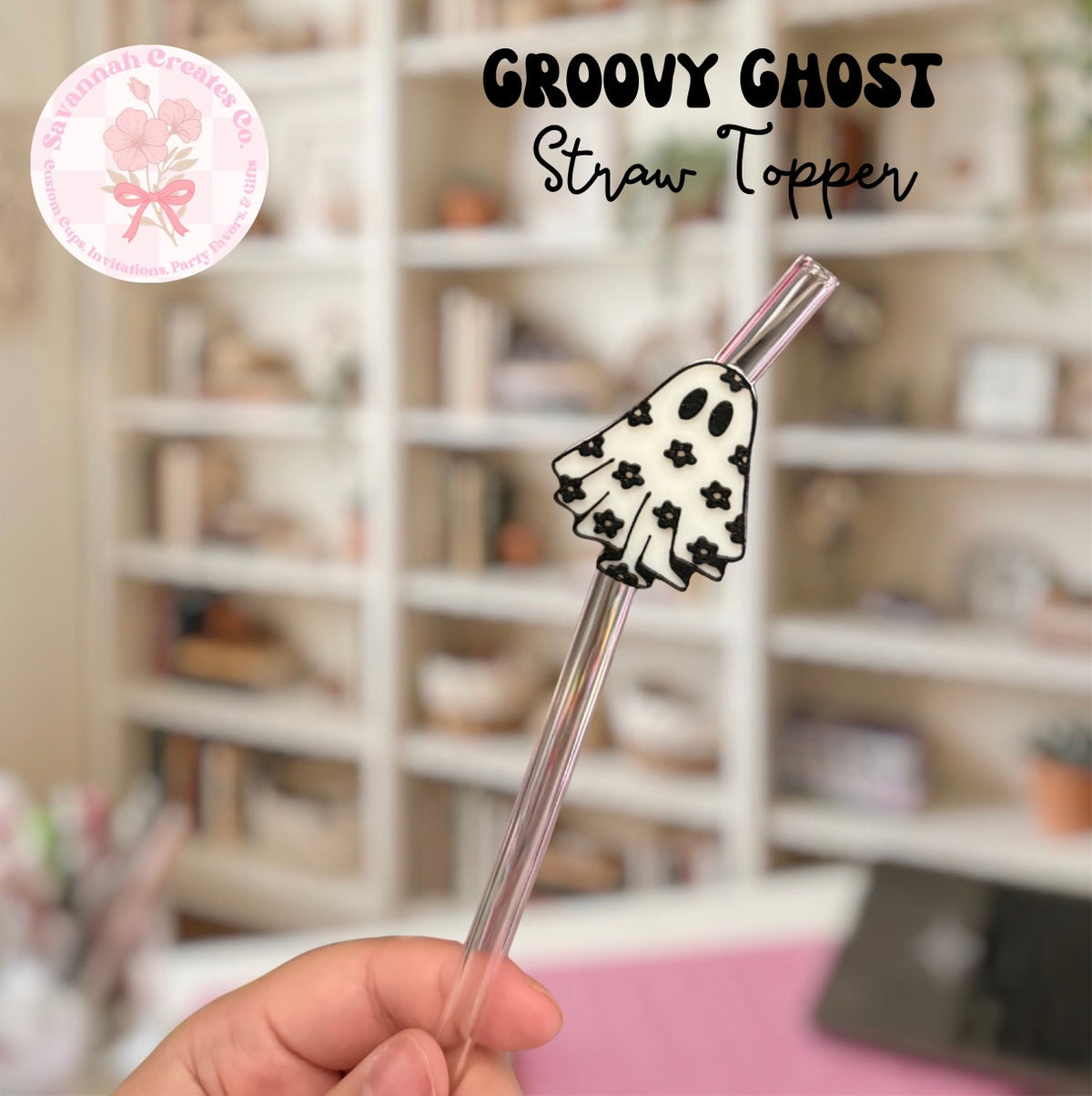 Groovy Ghost Straw Topper
