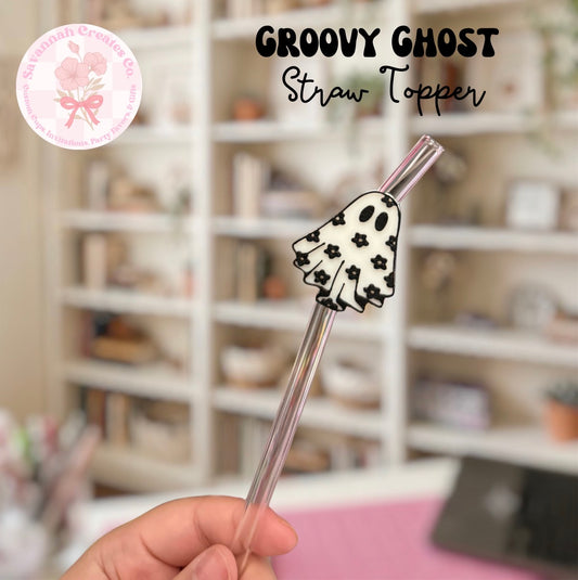 Groovy Ghost Straw Topper