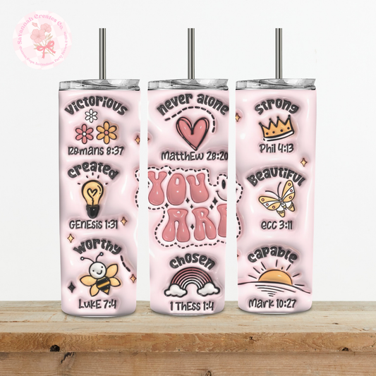 Faith-Inspired “You Are Chosen” Scripture Tumbler – 20oz Stainless Steel