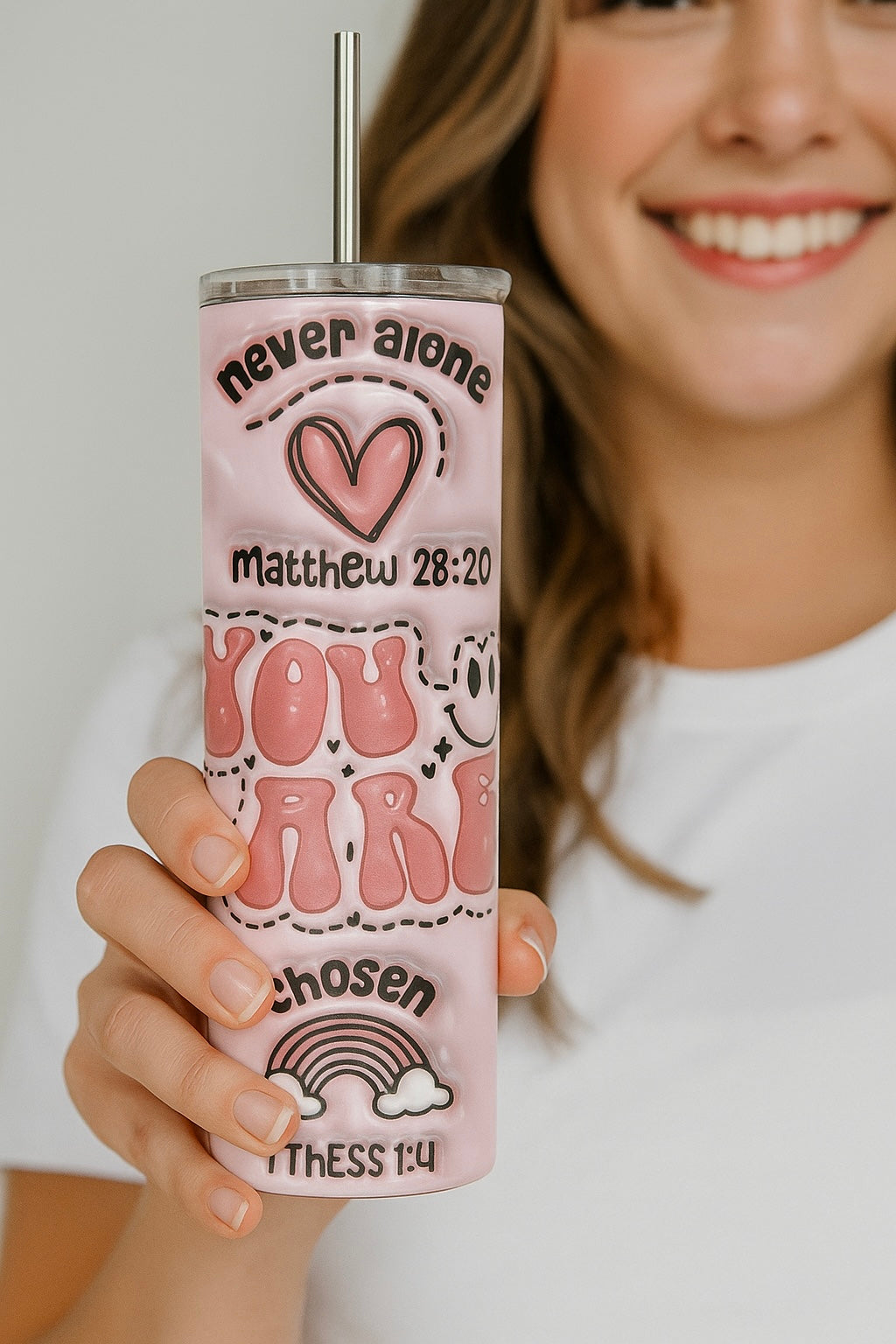 Faith-Inspired “You Are Chosen” Scripture Tumbler – 20oz Stainless Steel