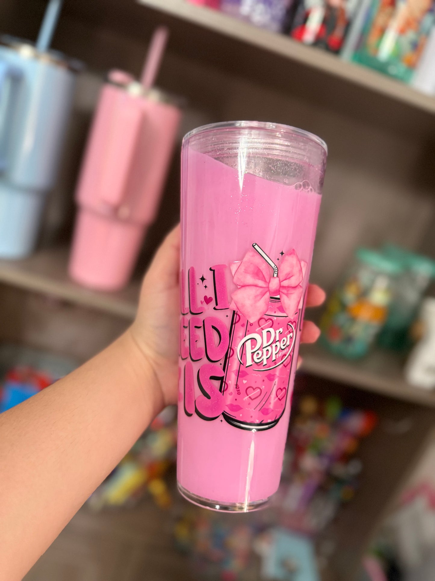 24 oz Acrylic Snow globe cup