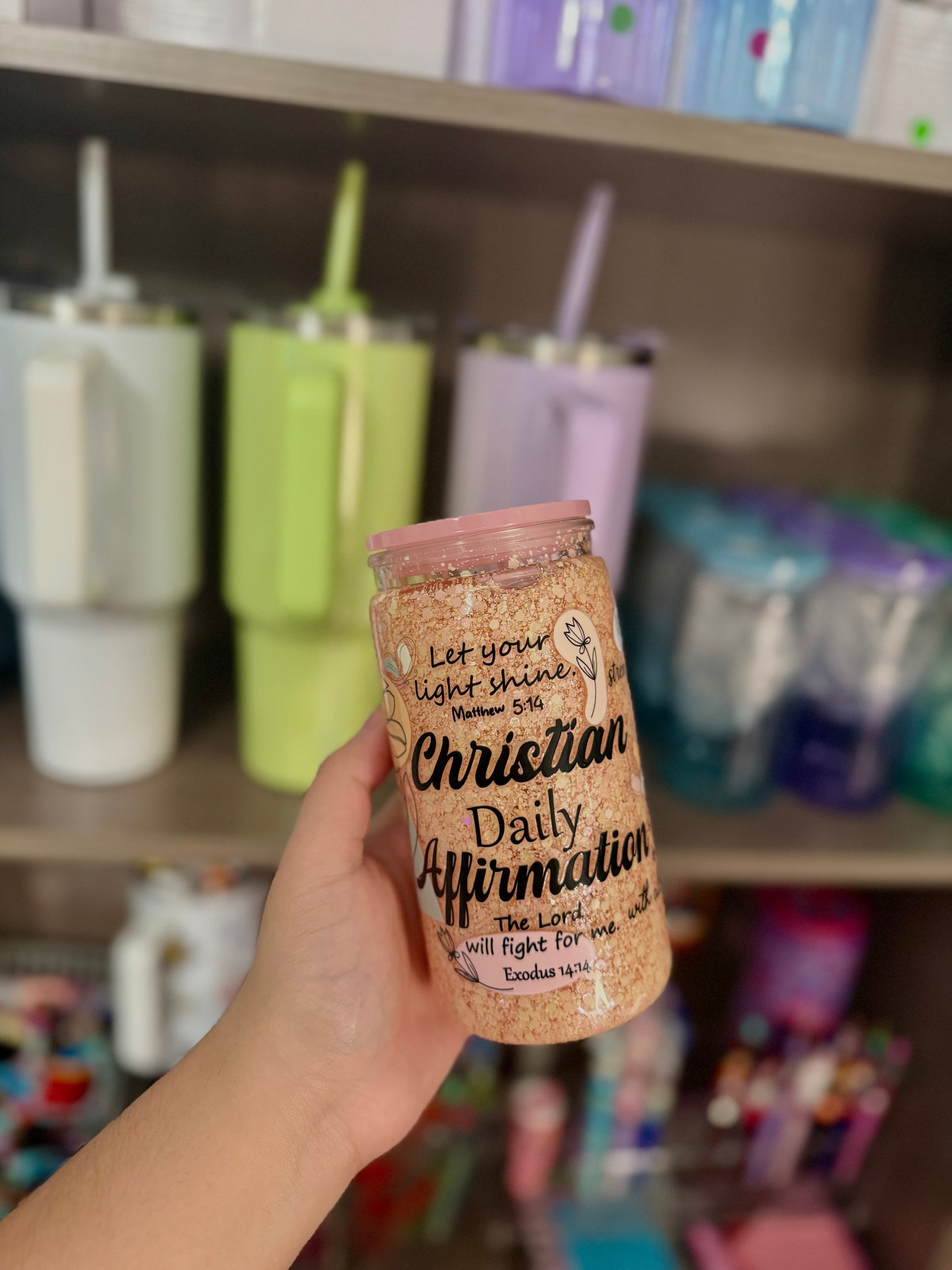 Christian Daily Affirmation Snow Globe Cup