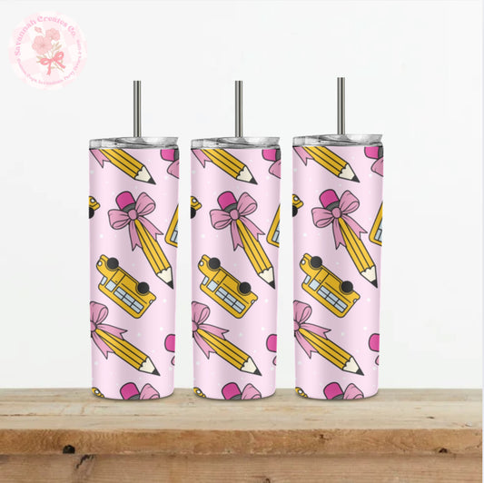 Girly Teacher Tumbler - 20oz stainless steel