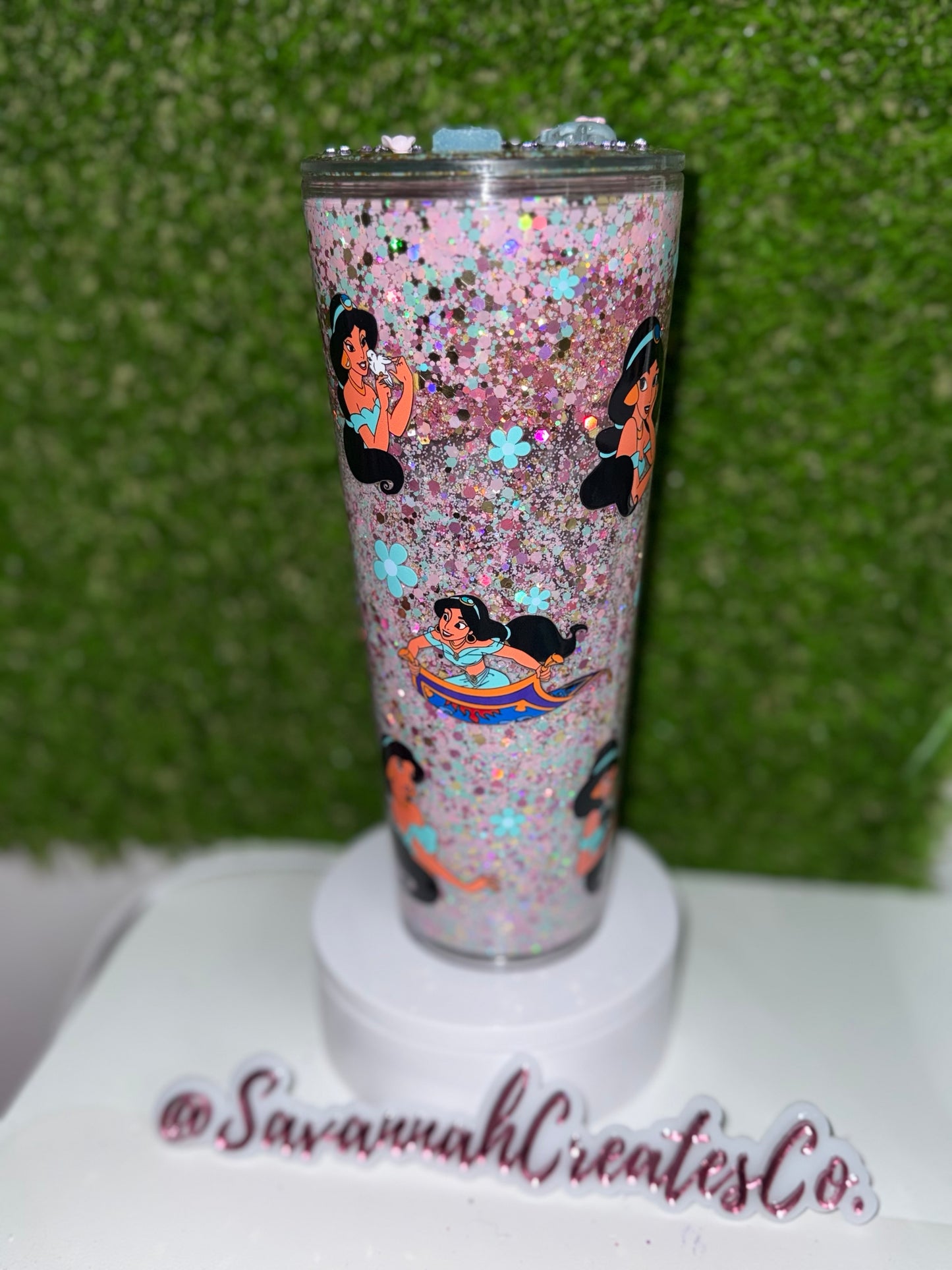 24 oz Acrylic Snow globe cup