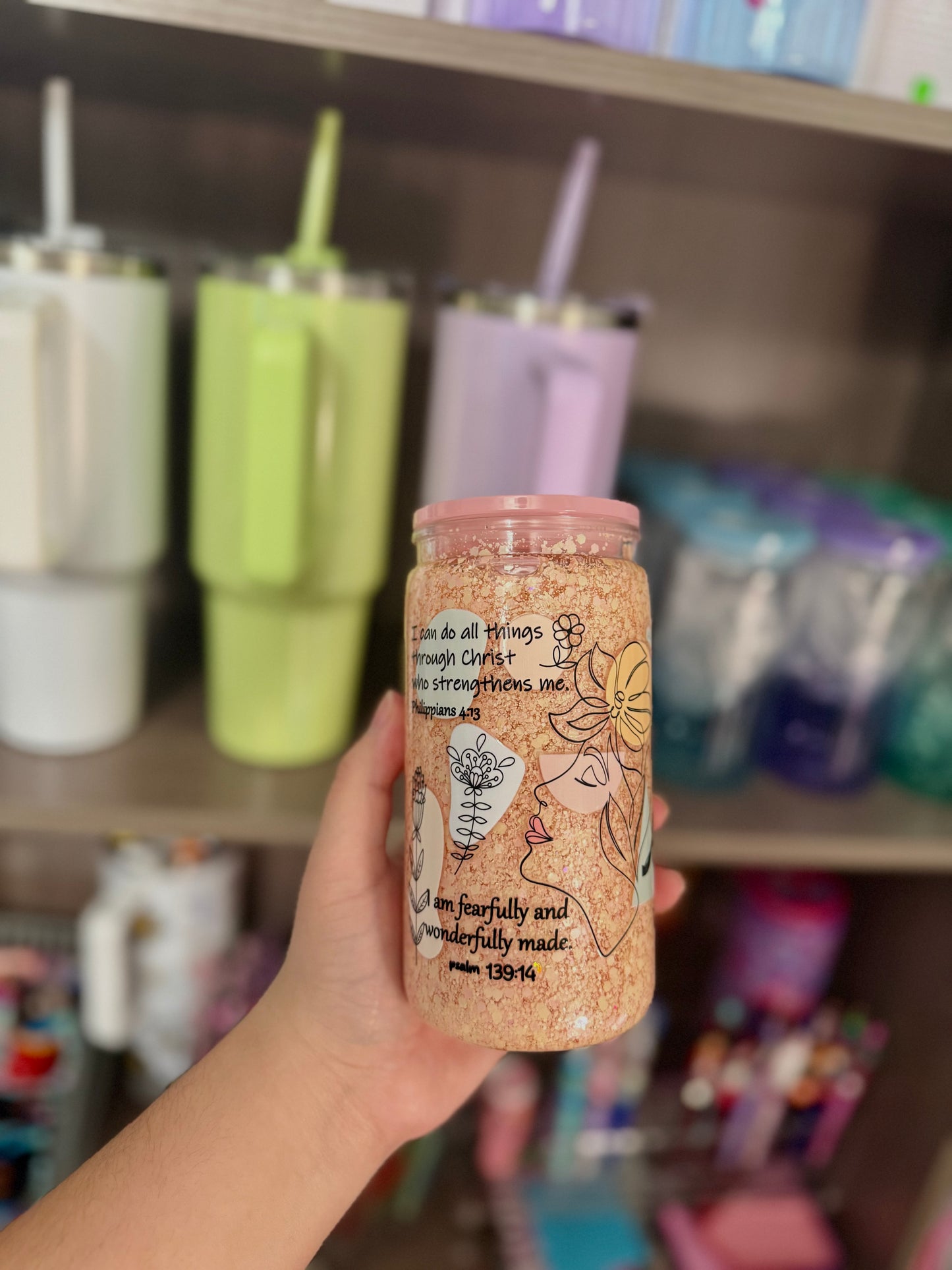 Christian Daily Affirmation Snow Globe Cup