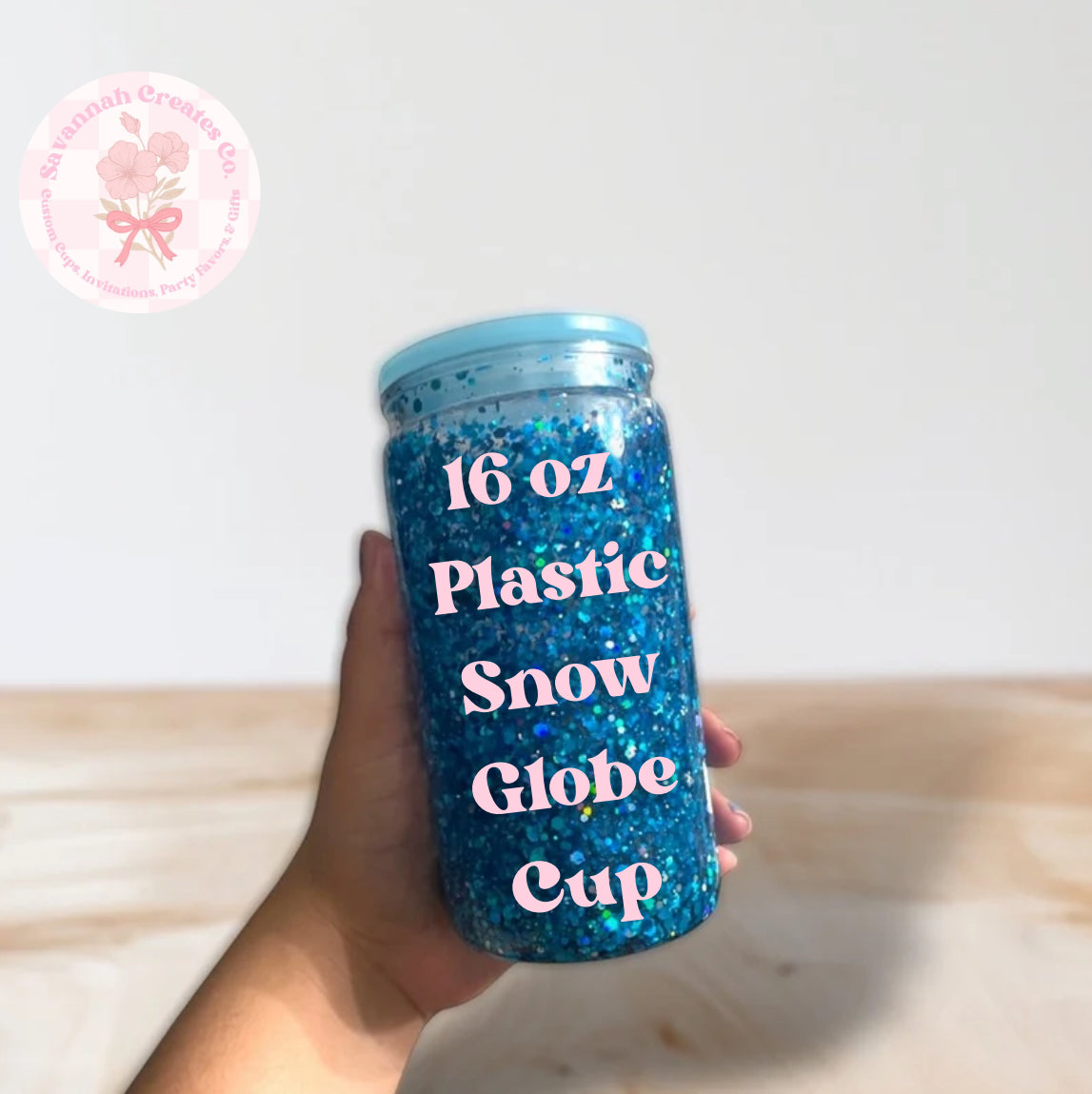 16 oz Plastic Snow Globe Cup