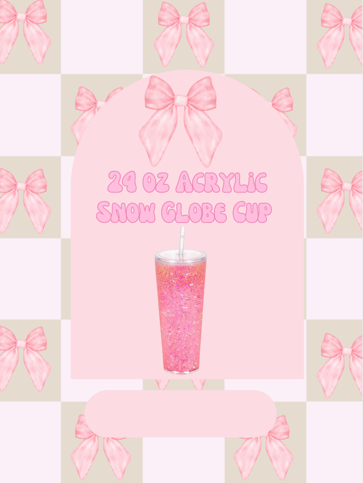 24 oz Acrylic Snow globe cup