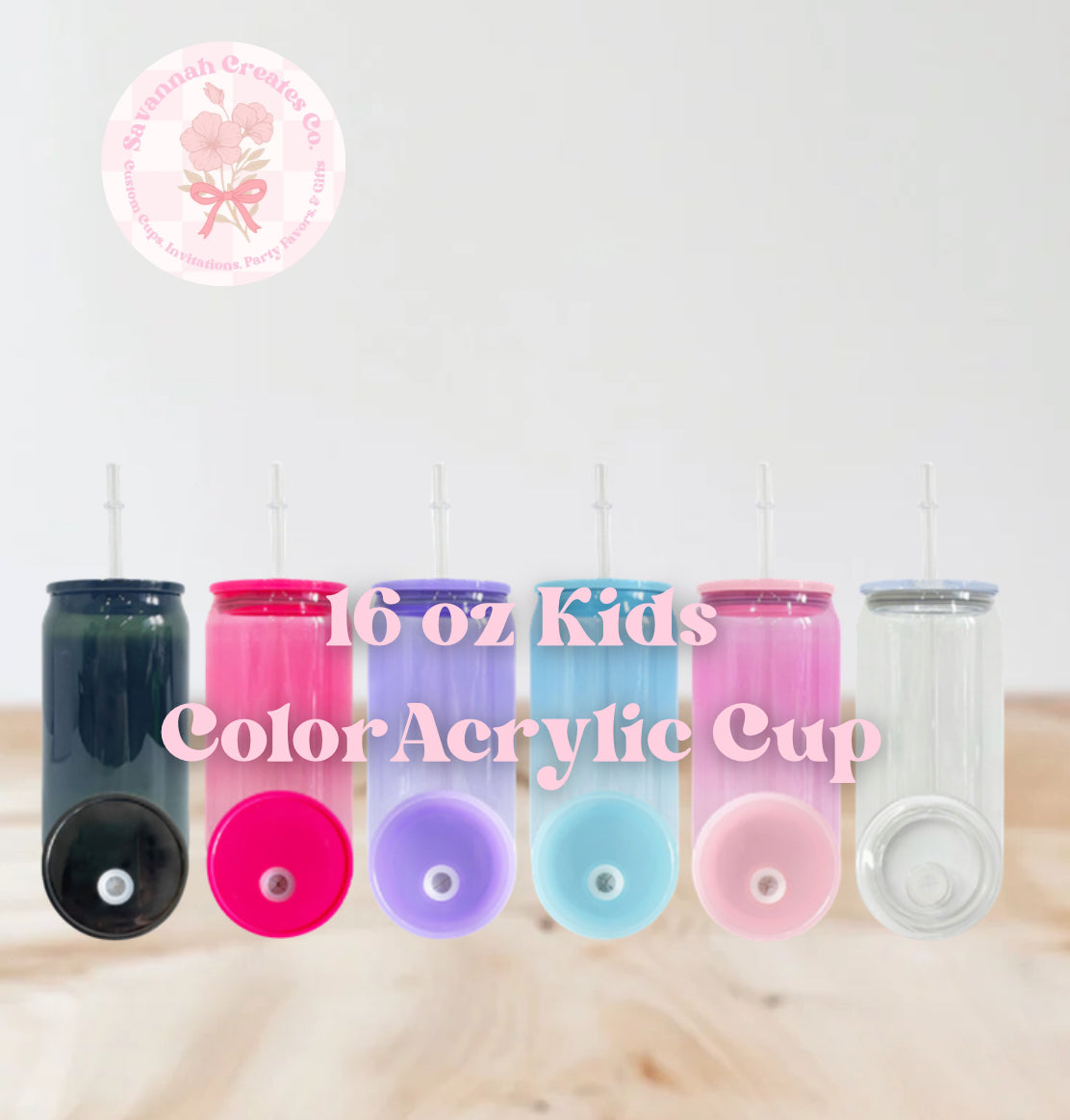 16 oz Kids Color Acrylic Cup