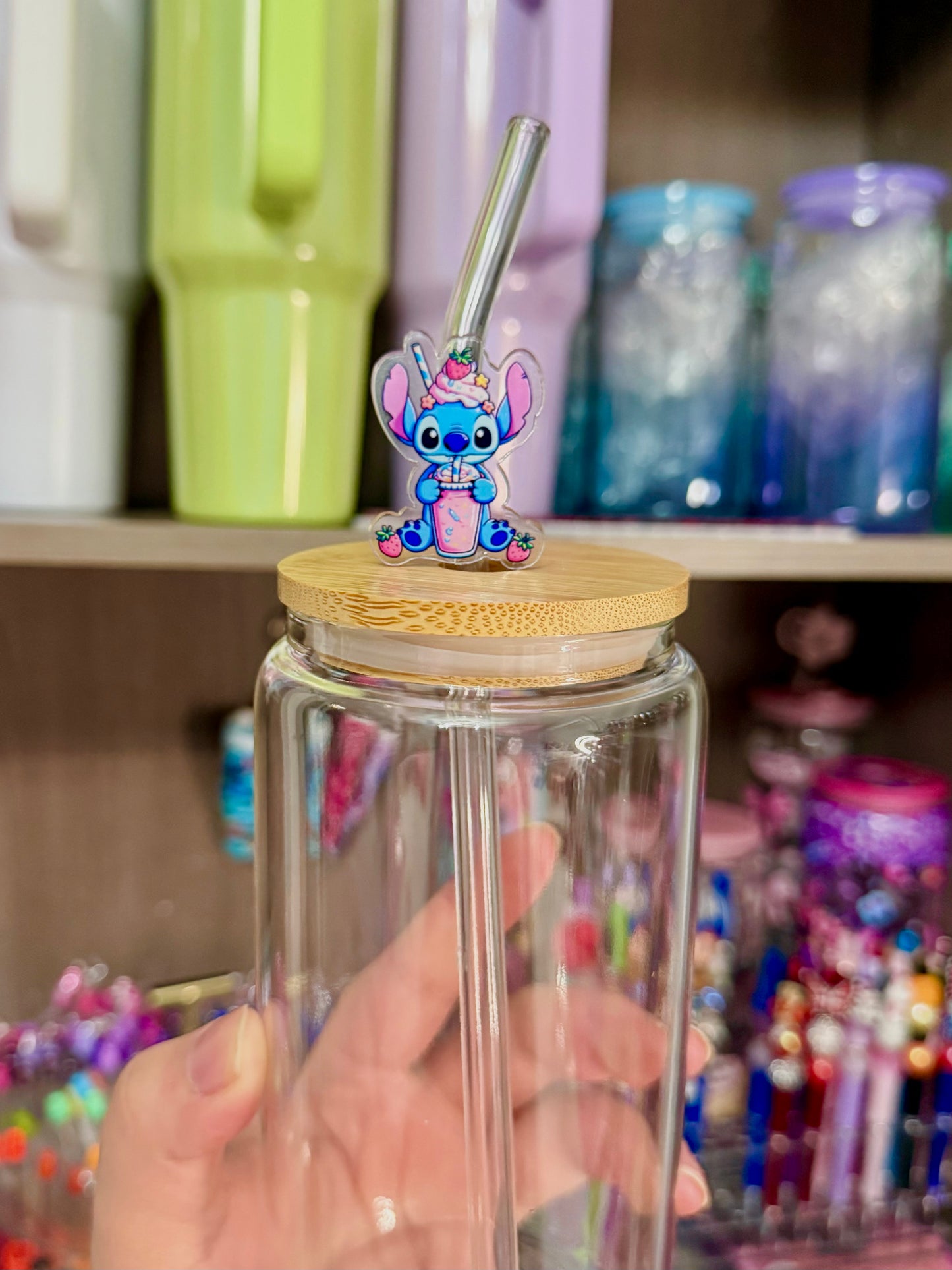 Stitch Milkshake Glass Straw