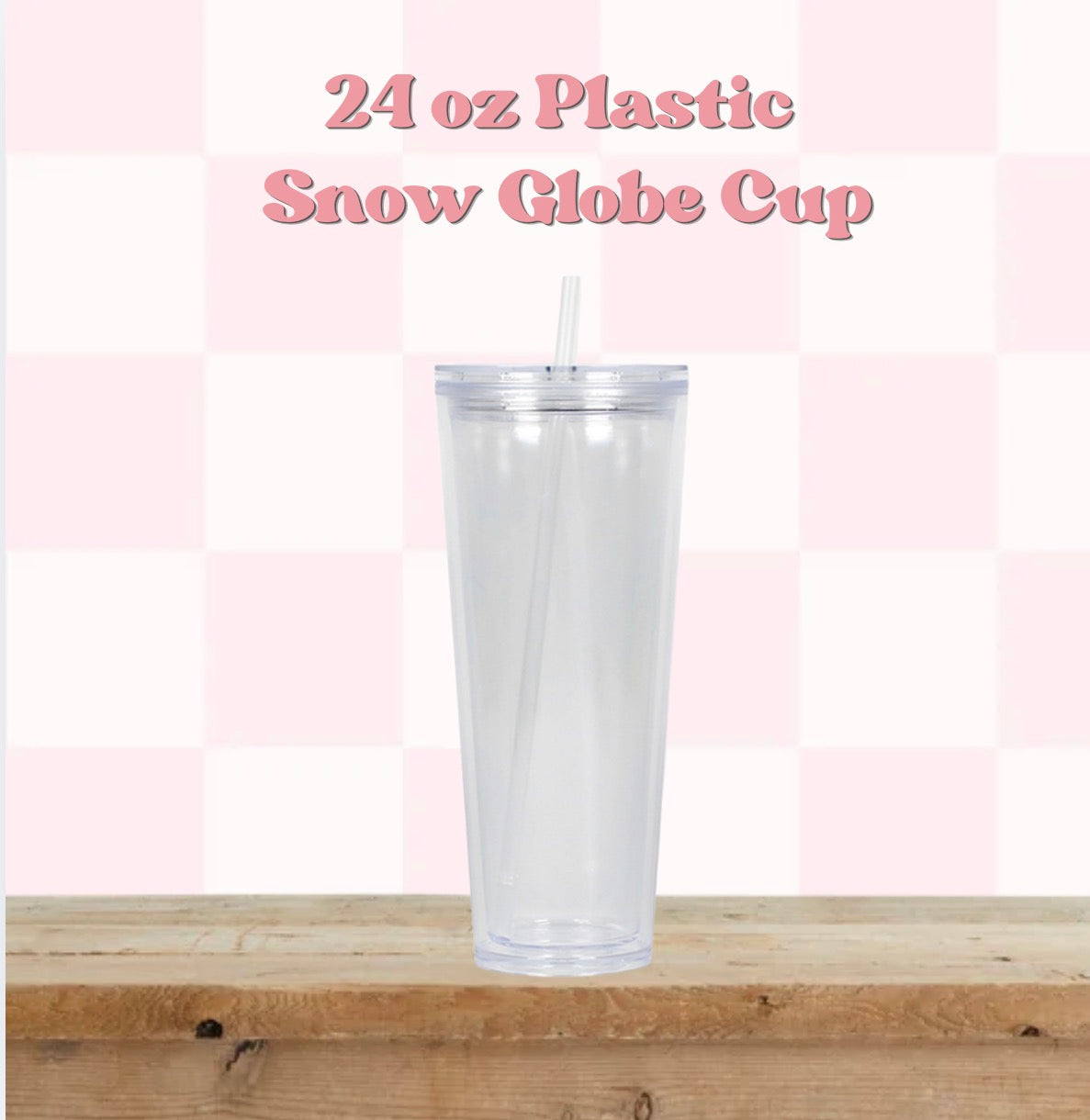 24 oz Acrylic Snow globe cup