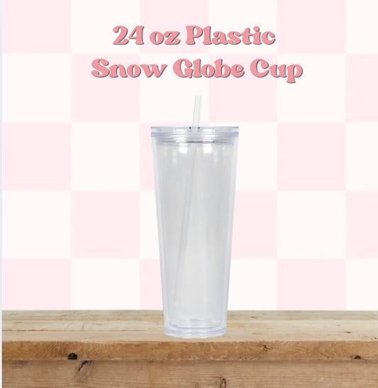 24 oz Acrylic Snow globe cup