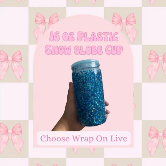 16 oz Plastic Snow Globe Cup