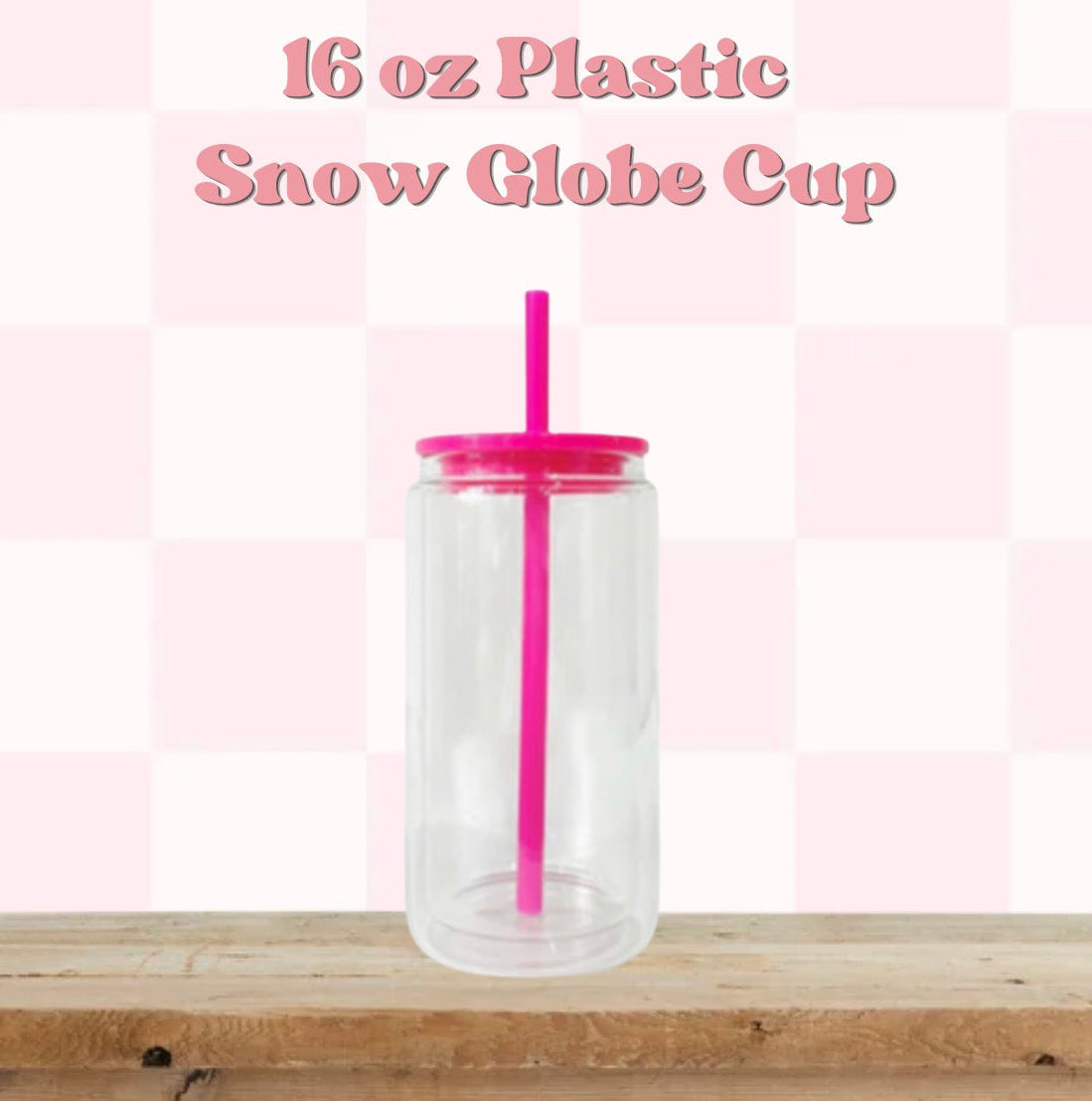 16 oz Plastic Snow Globe Cup