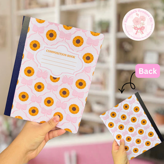 Sunflower & Bows- Composition Notebook