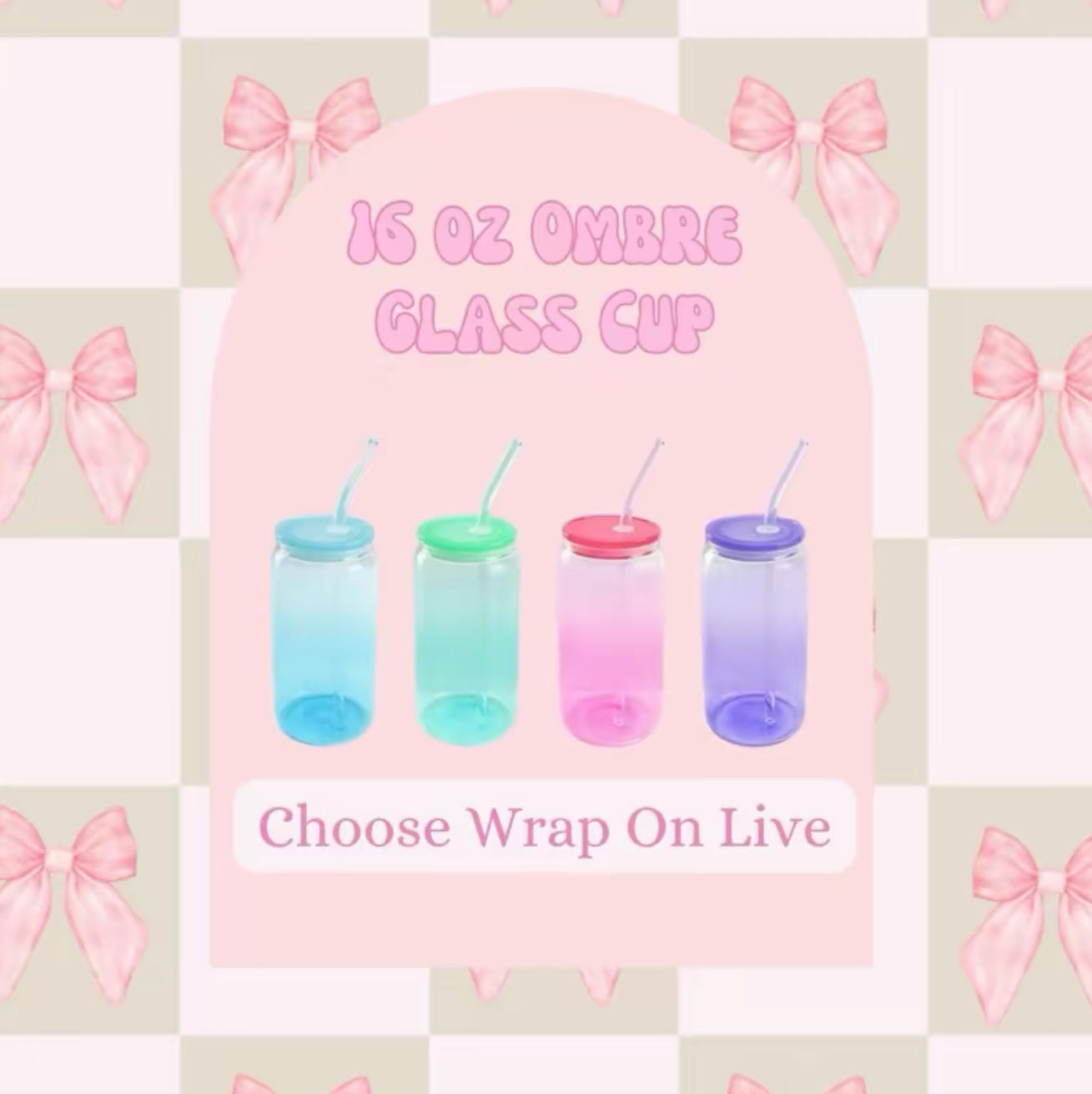 16 oz Ombre Glass Cup