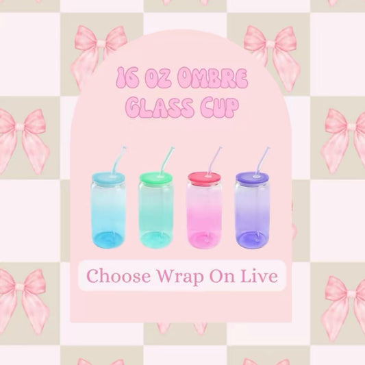 16 oz Ombre Glass Cup